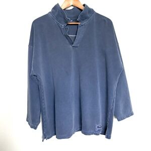 Sloppy Joe Collar 02 Sweatshirt Blue Womens Large Rugby Smart Casual Comfy Prep